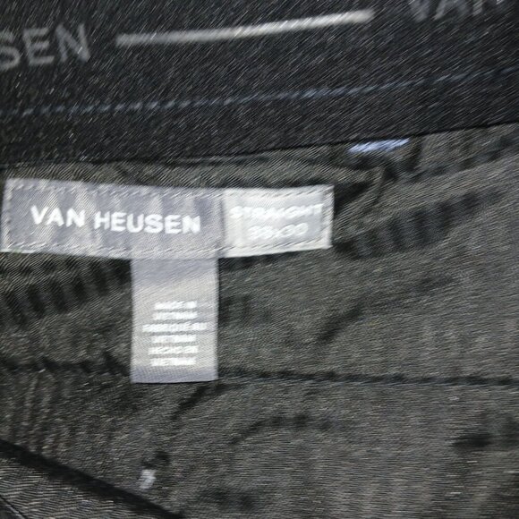 MENS VAN HEUSEN STRAIGHT LEG DRESS PANT, NAVY BLUE, SIZE 38X30 - Picture 6 of 8